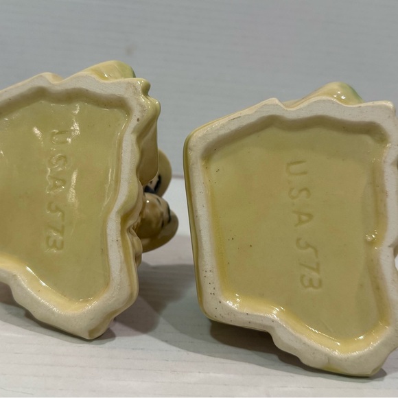 Vintage Shawnee Pottery Asian Couple Planter Set Pair USA 1949 - Picture 5 of 8